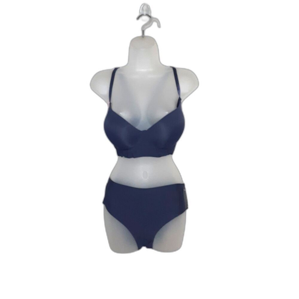 Youmita 38C Peacoat Seamless Push Up bra and Large Panty NWT